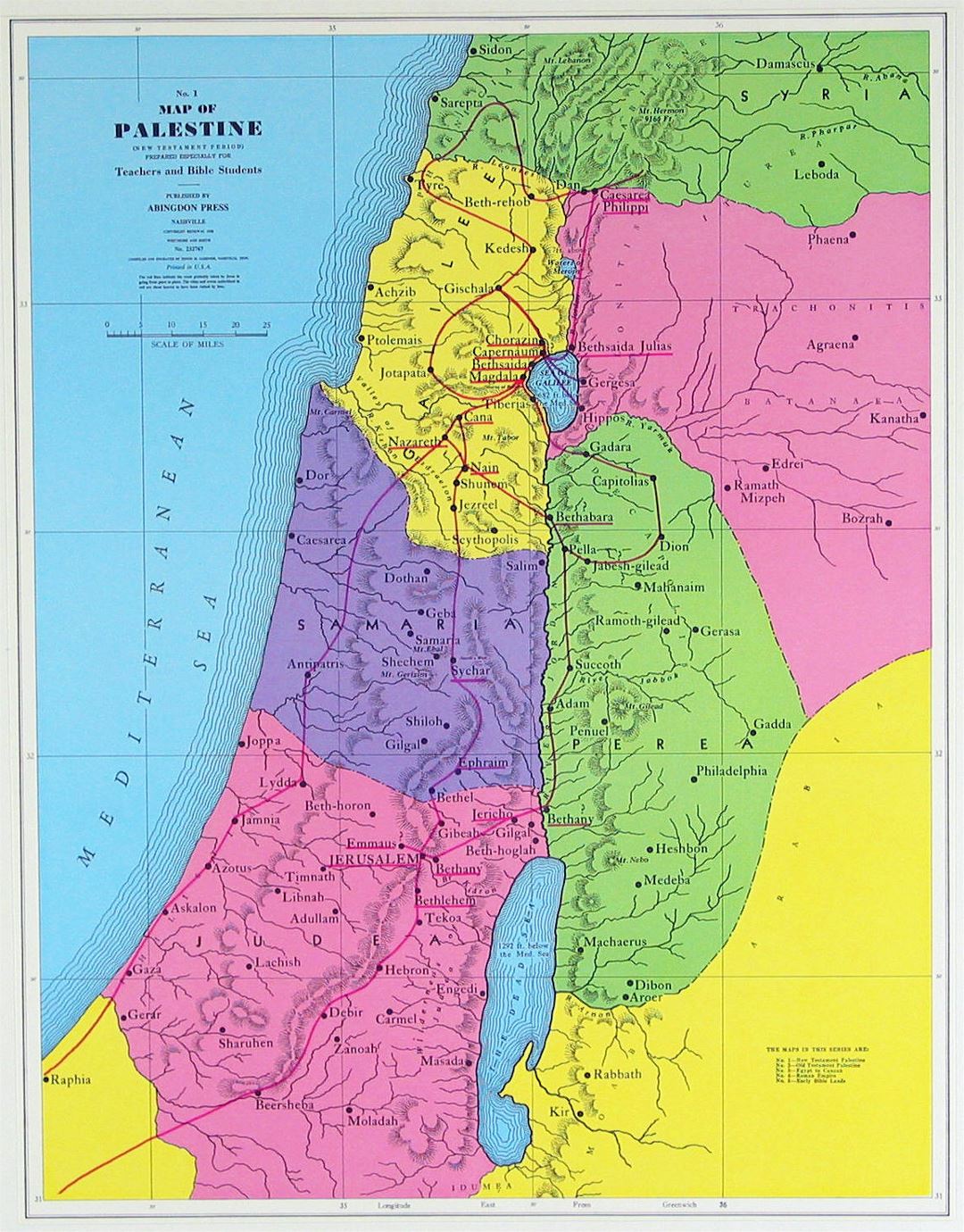Detailed map of Palestine New Testament Period