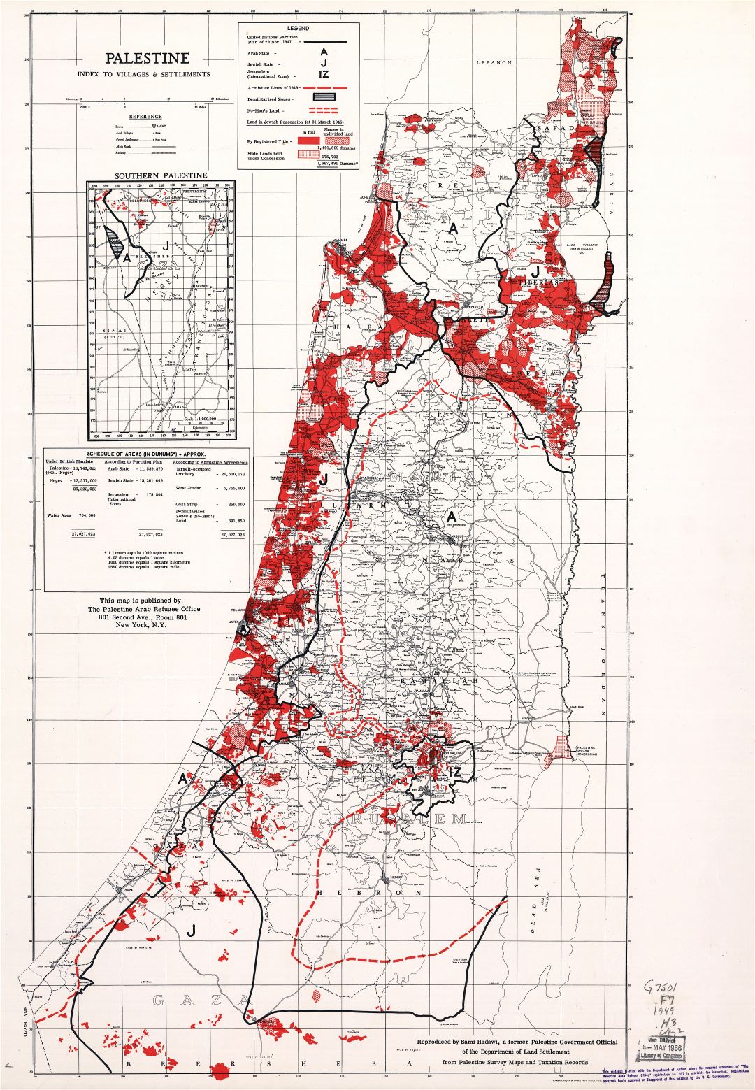 Large scale old map of Palestine - 1949