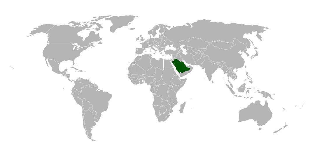 Detailed location map of Saudi Arabia