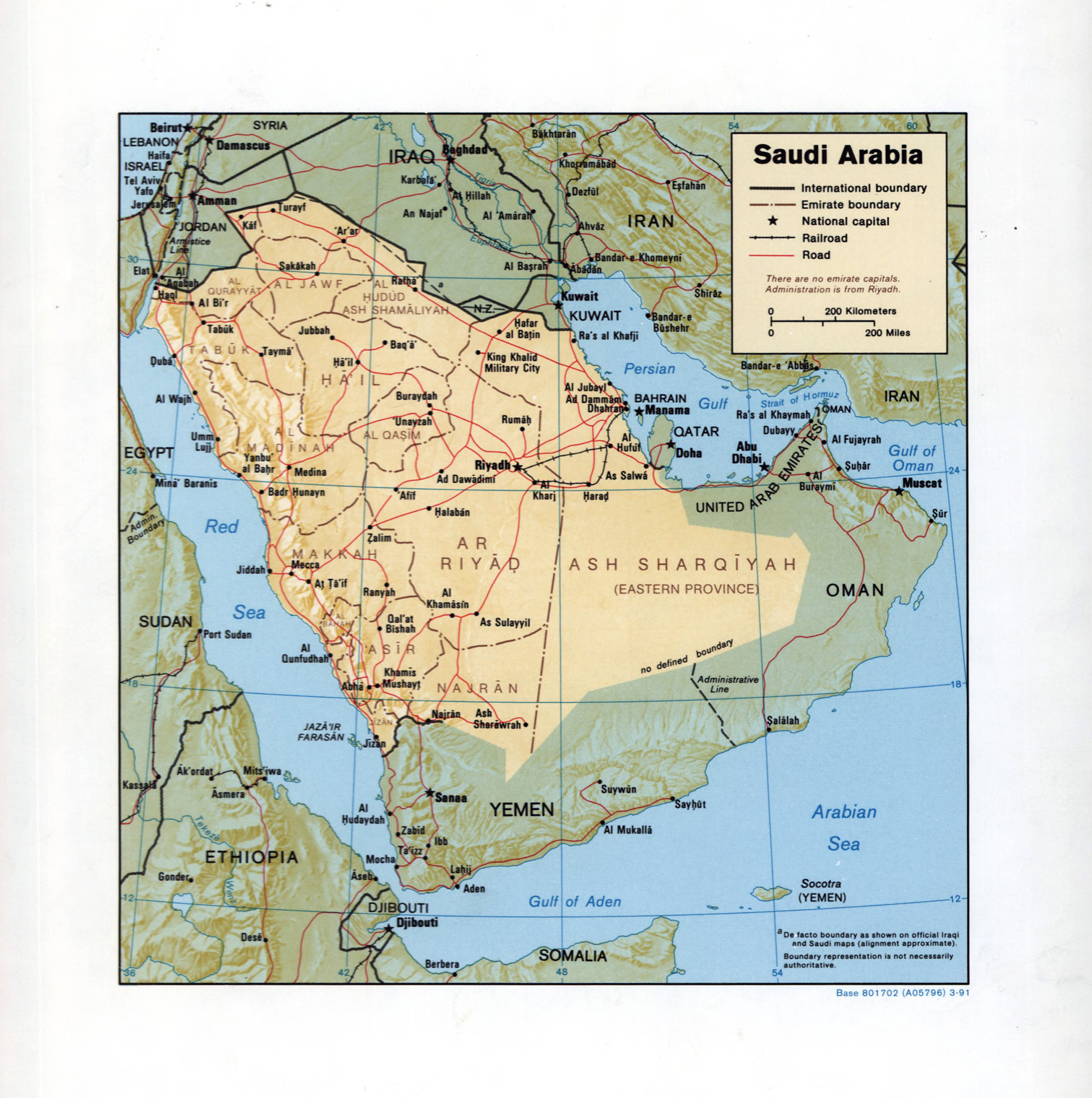 Large Detailed Political And Administrative Map Of Saudi Arabia With