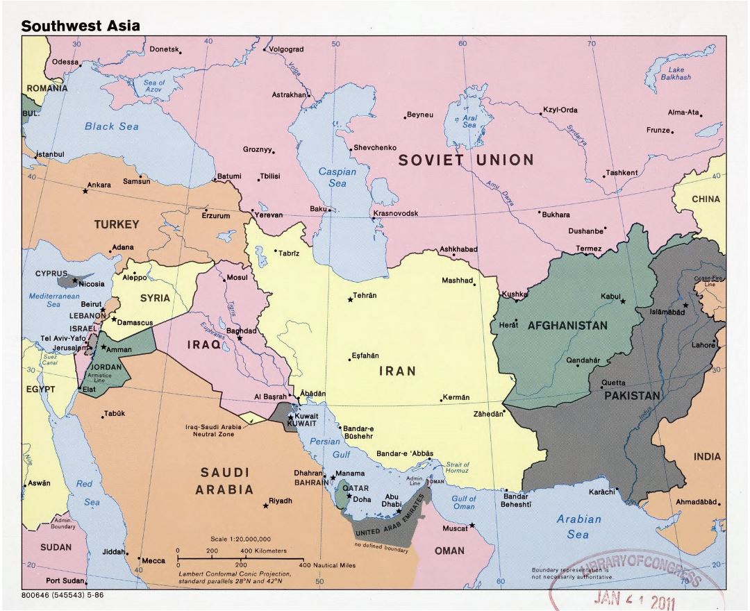 Map Of South And West Asia 82