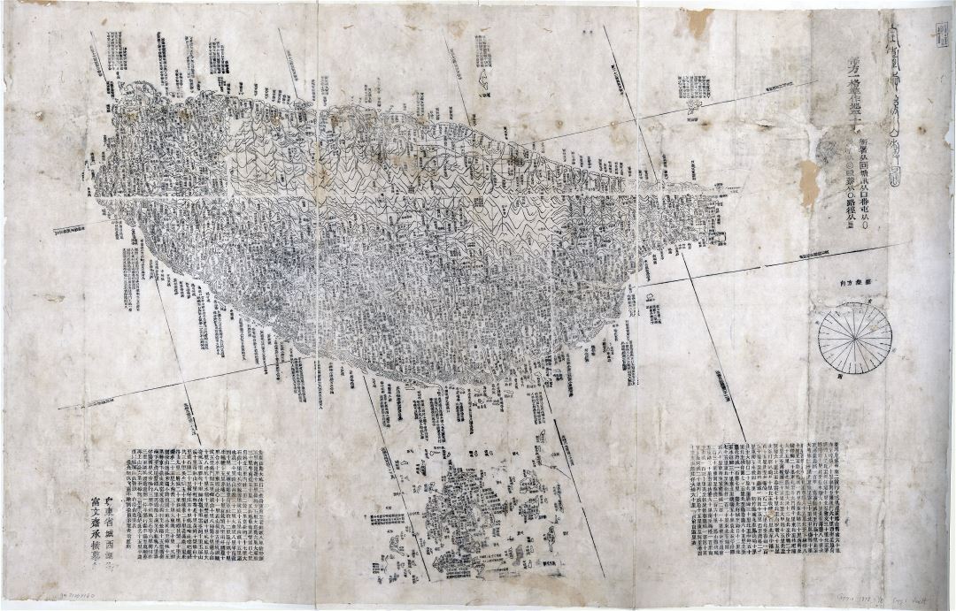 Large scale detailed old map of Taiwan - 1878