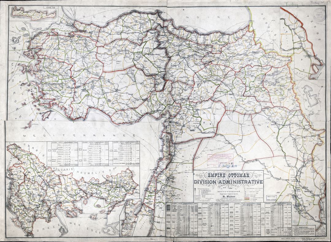 Large scale detailed old administrative divisions map of Ottoman Empire - 1899