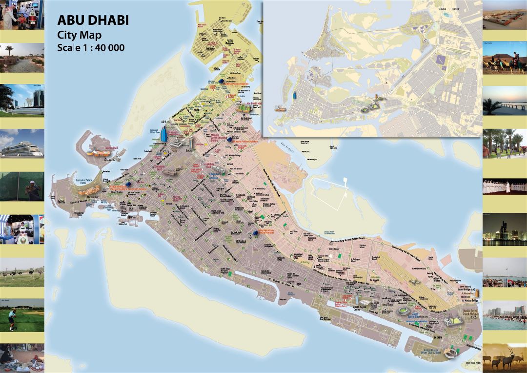 Large detailed map of Abu Dhabi city