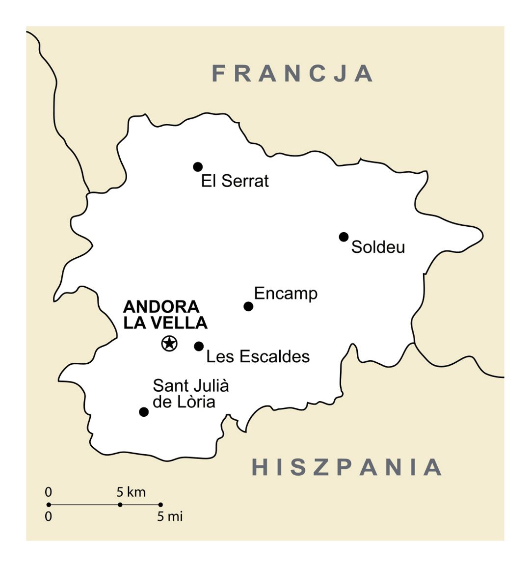 Large political map of Andorra