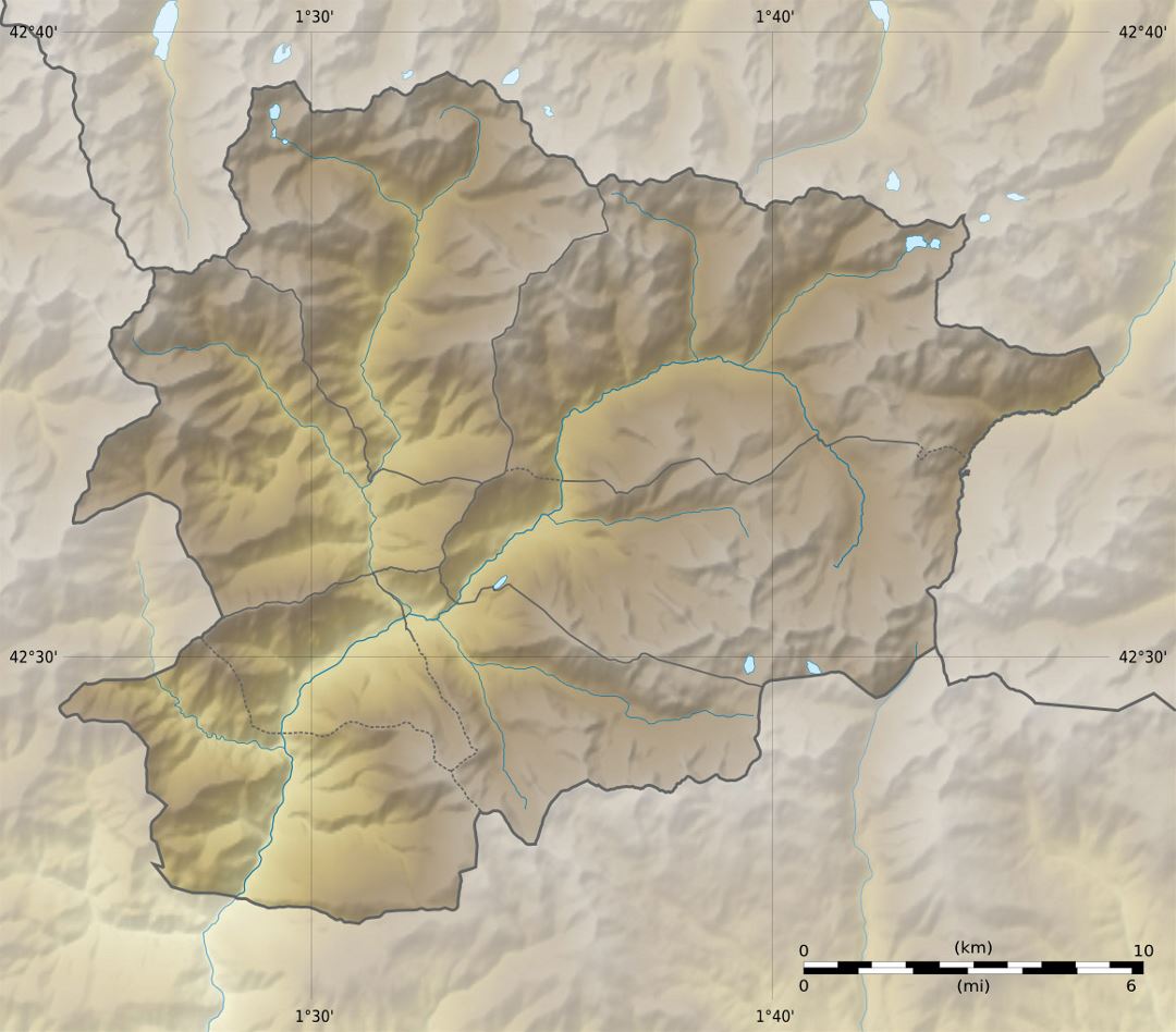 Large relief map of Andorra
