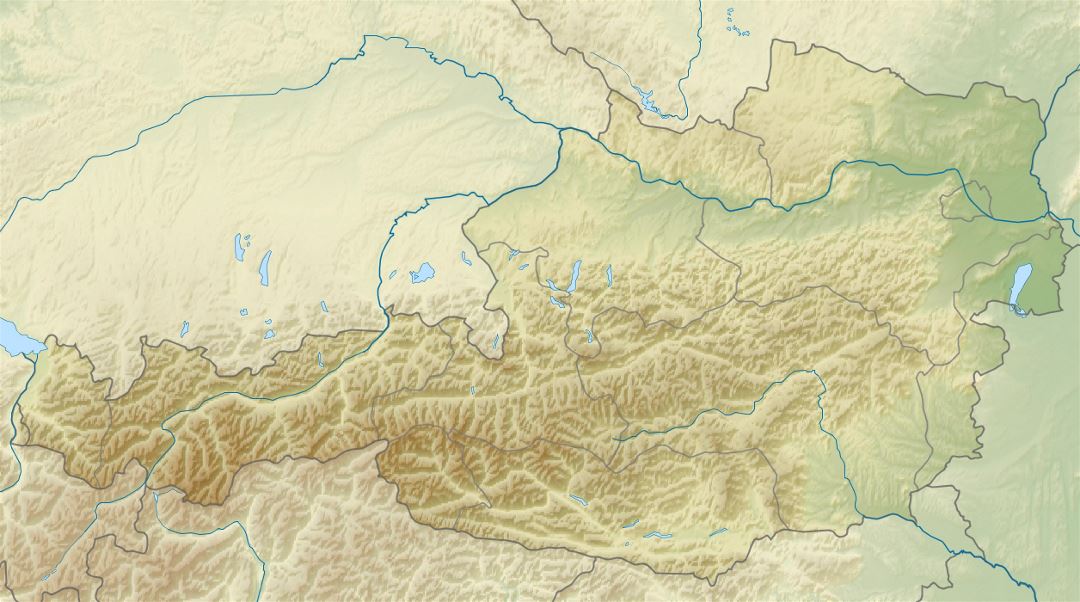 Detailed relief map of Austria