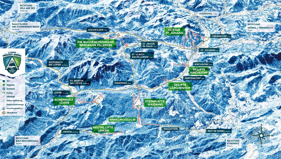 Large detailed map of Schneewinkel Ski Resort - 2018