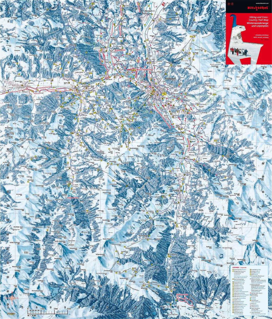 Large scale piste map of Kitzbuhel Ski Area - 2010