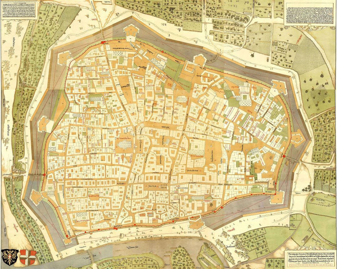 Large detailed old map of Vienna city - 1547