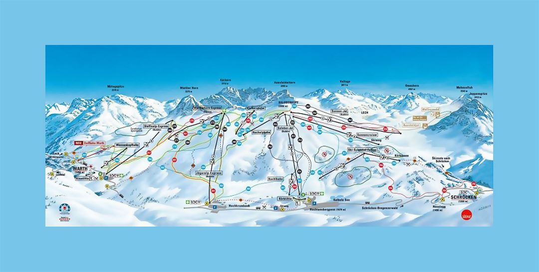 Piste map of Warth Schroecken, Arlberg Ski Resort - 2018