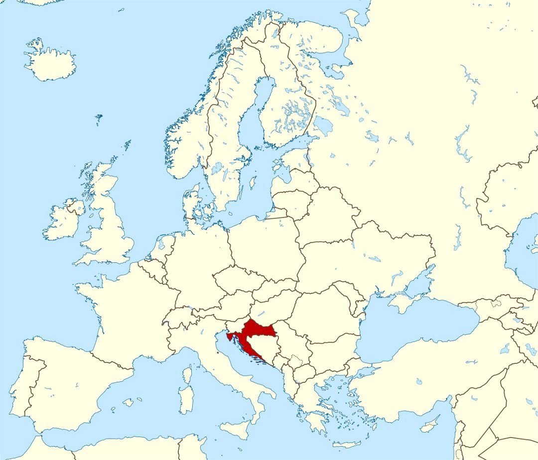 Large location map of Croatia