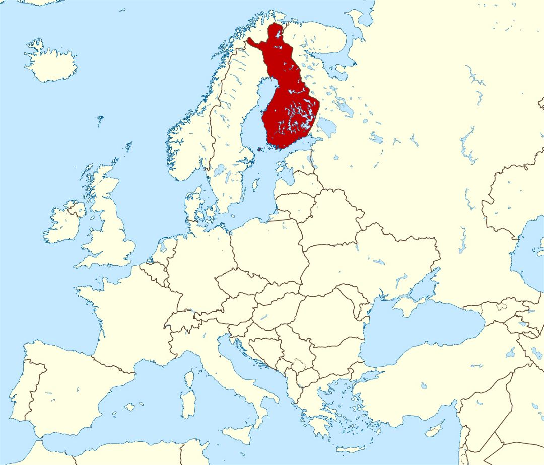 Large location map of Finland