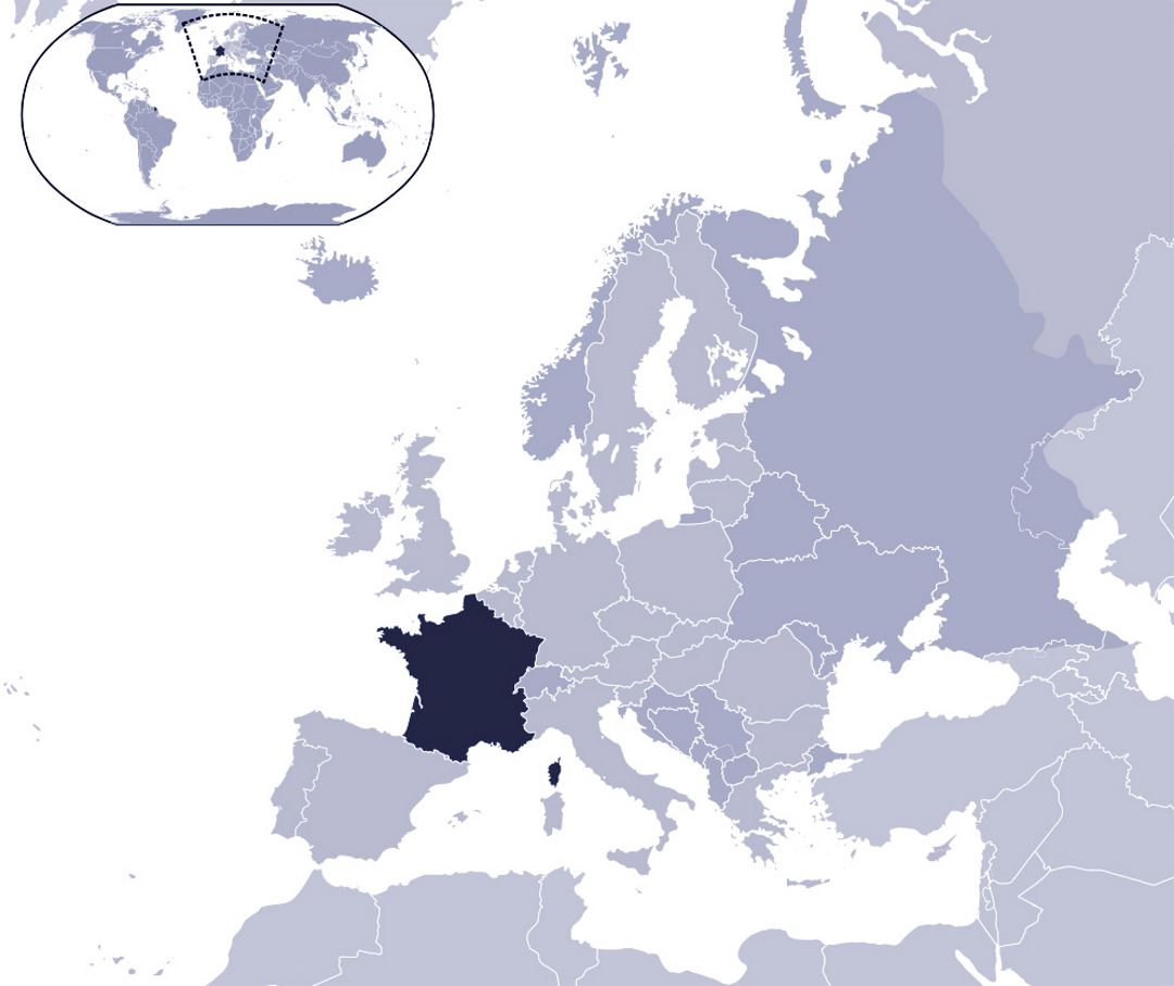 Large location map of France