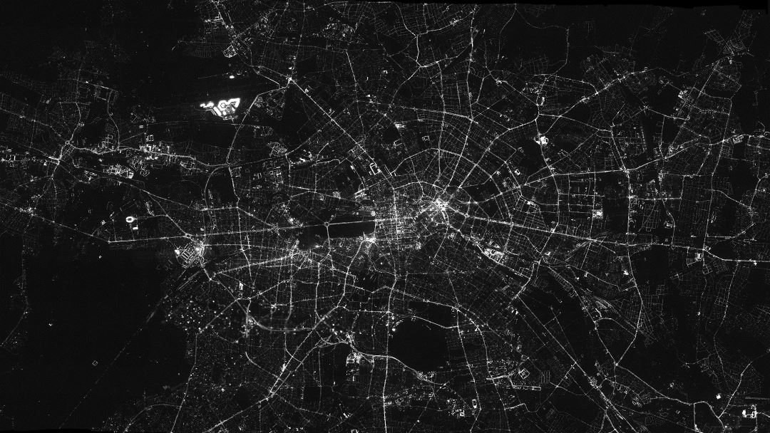 Large detail map of Berlin at night