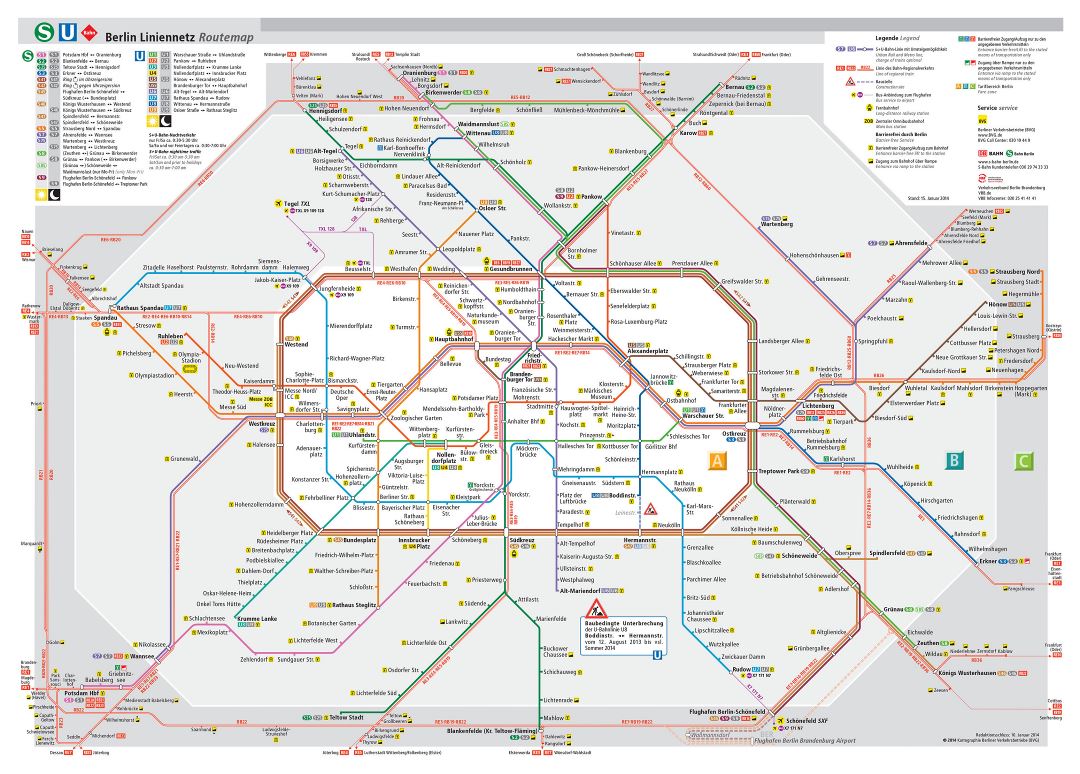 Large detailed Berlin S-Bahn map