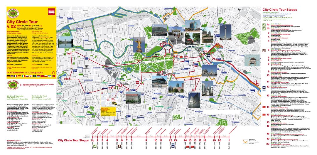 Large detailed Berlin top tourist attractions map