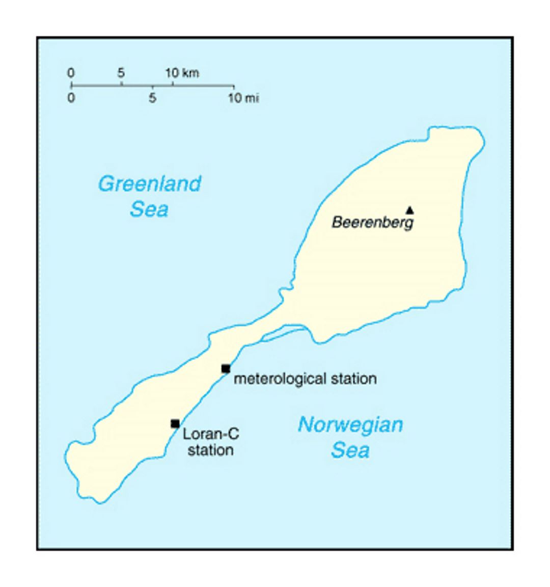 Small map of Jan Mayen island