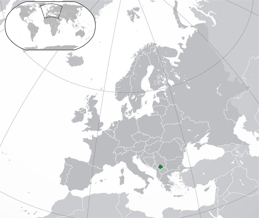 Large location map of Kosovo