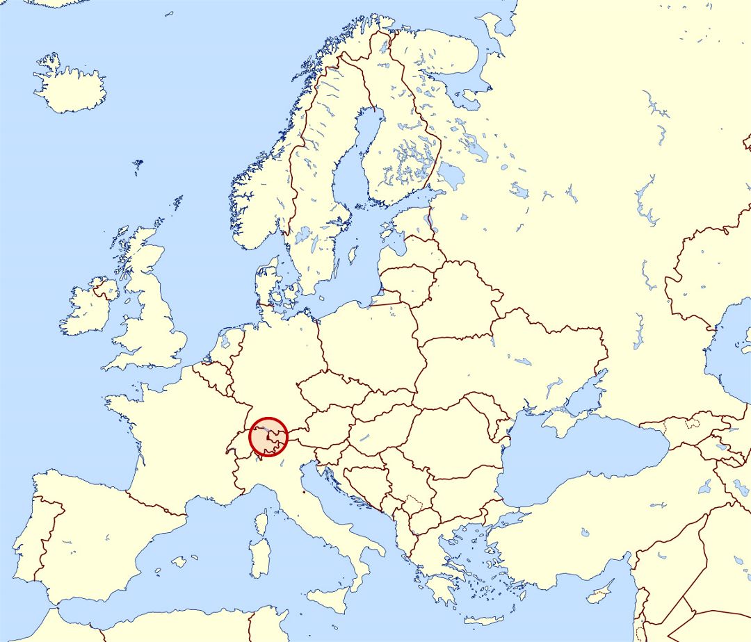 Large location map of Liechtenstein in Europe