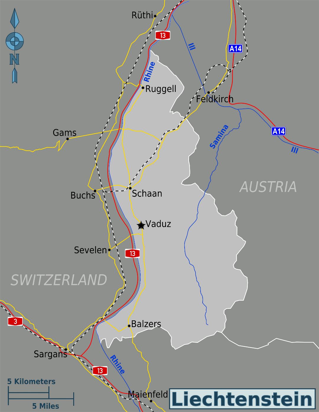 Large map of Liechtenstein
