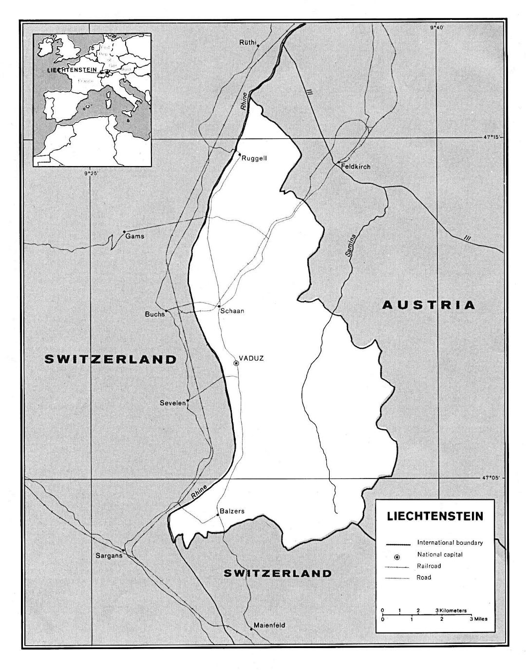Large political map of Liechtenstein