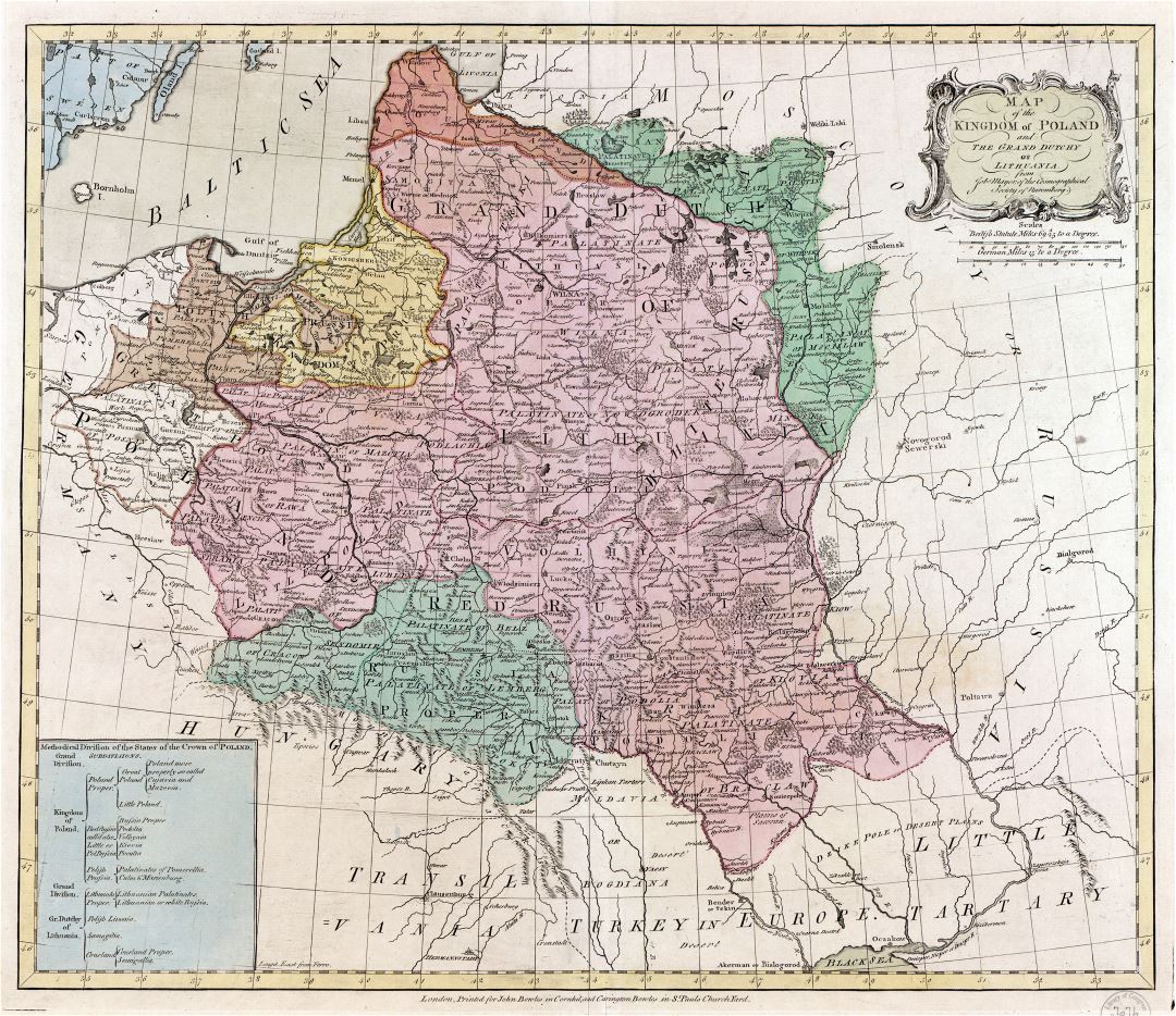 Large detail map of the Kingdom of Poland and the Grand Dutchy of Lithuania - 177x