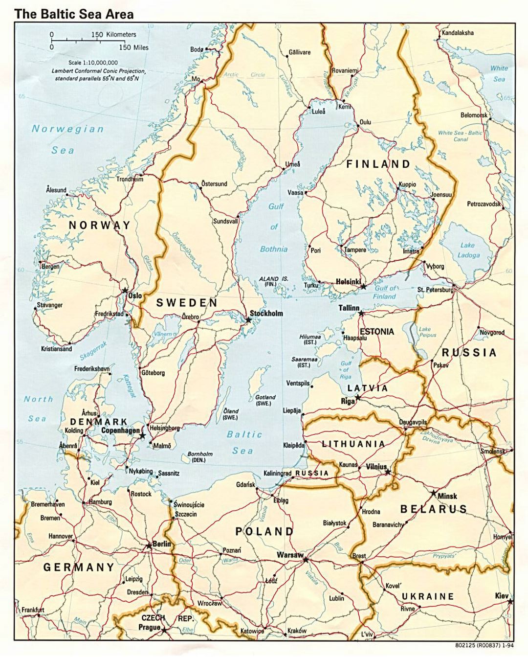 Large map of the Baltic Sea Area - 1994