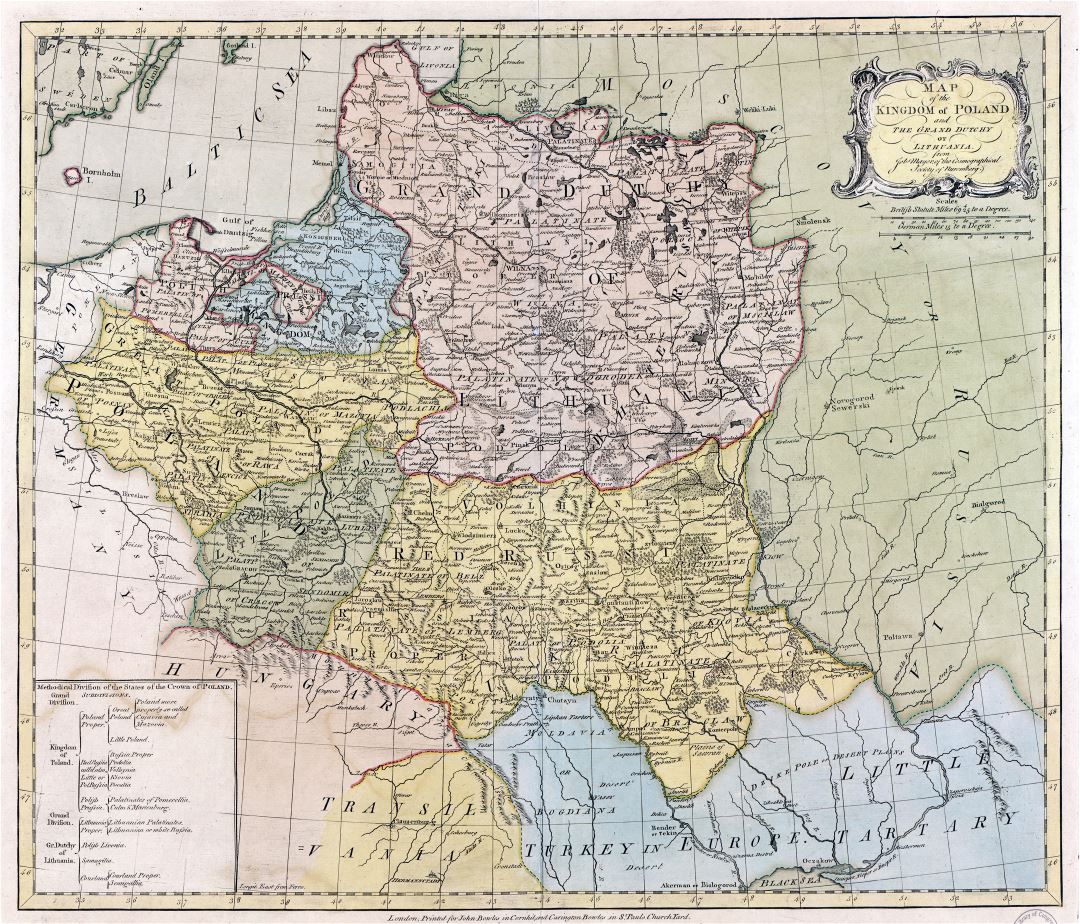 Large scale map of the Kingdom of Poland and the Grand Dutchy of Lithuania - 177x
