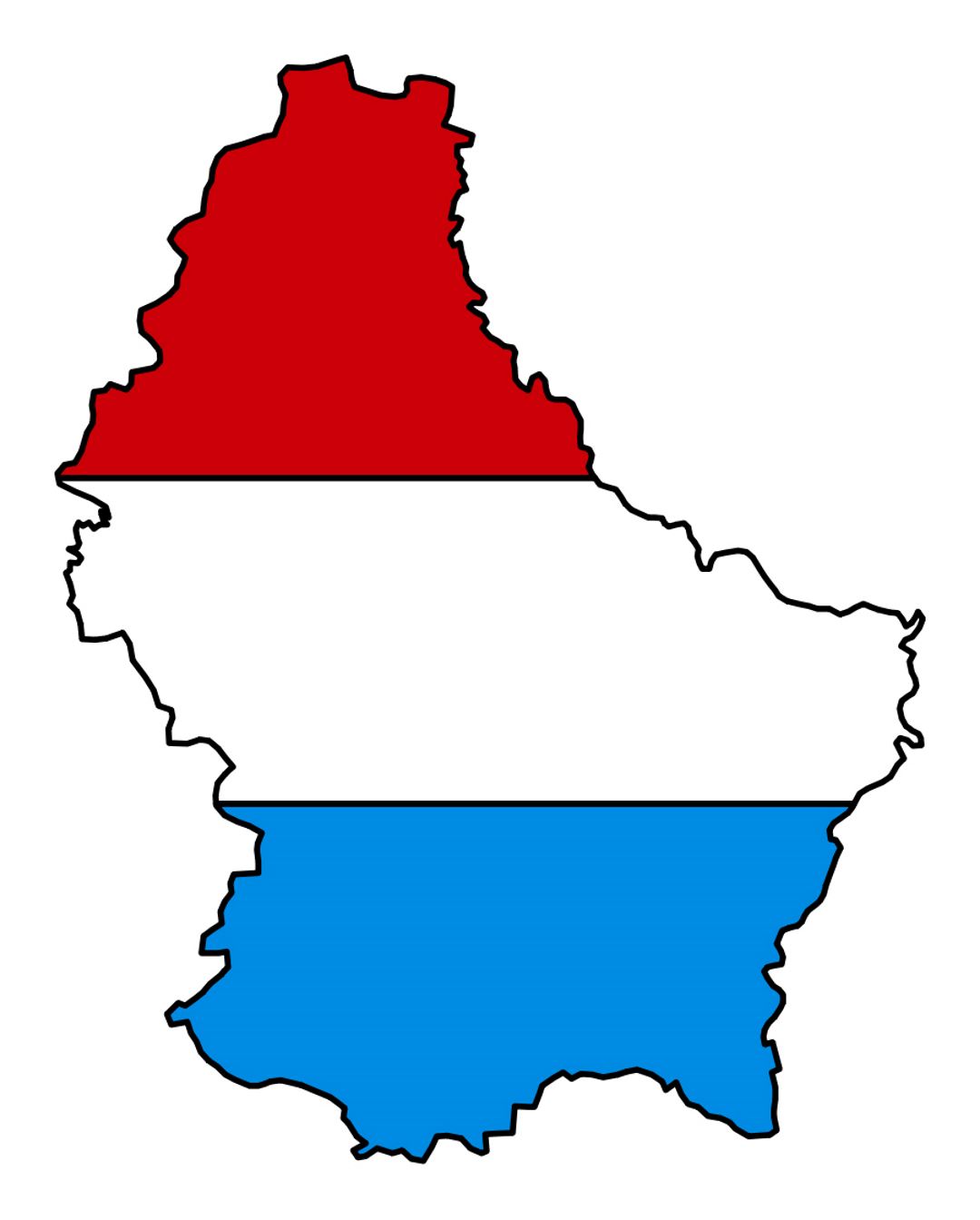 Detailed flag map of Luxembourg