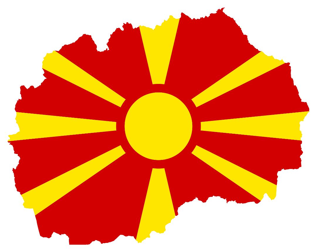 Large flag map of Macedonia