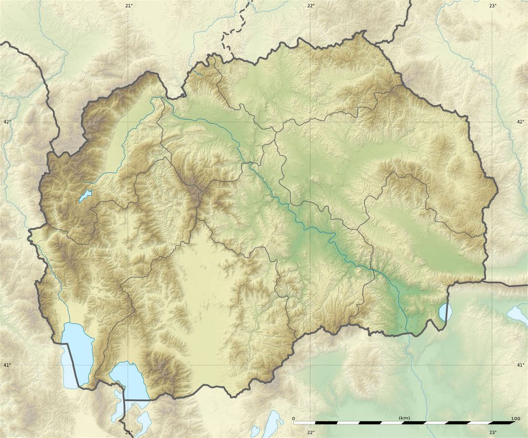 Large relief map of Macedonia