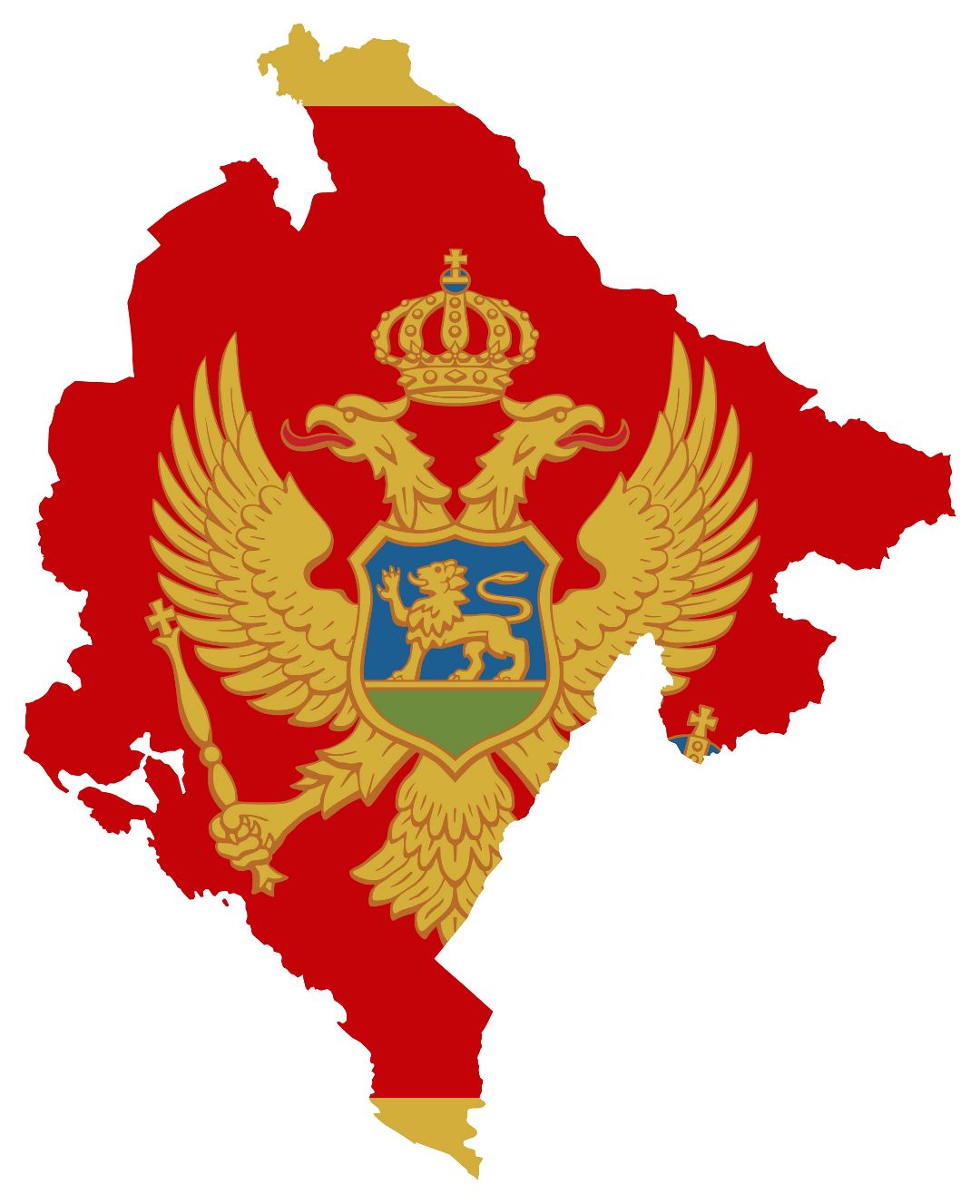 Large flag map of Montenegro