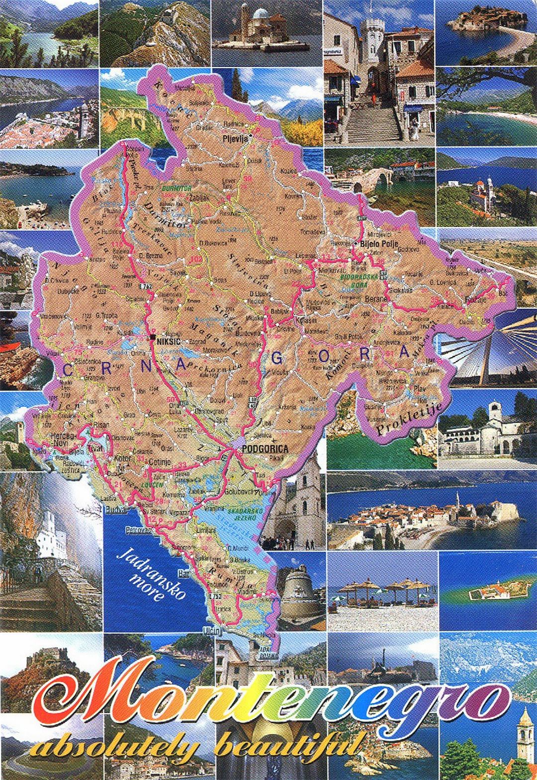 Travel map of Montenegro