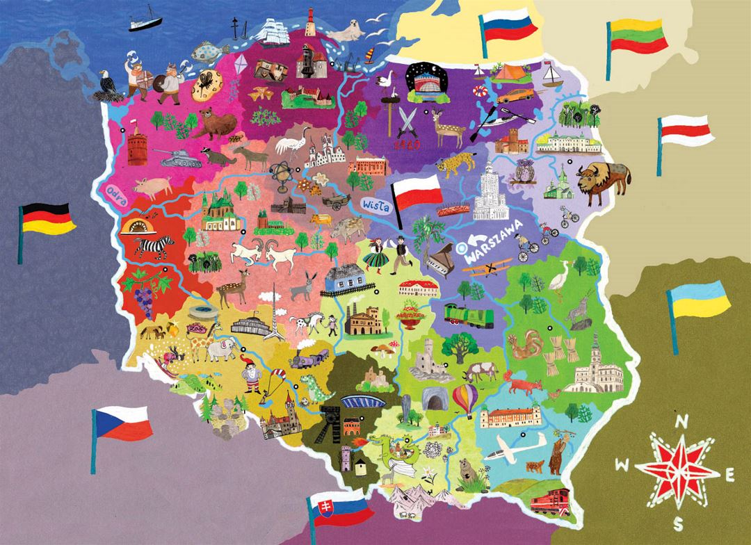 Illustrated map of Poland