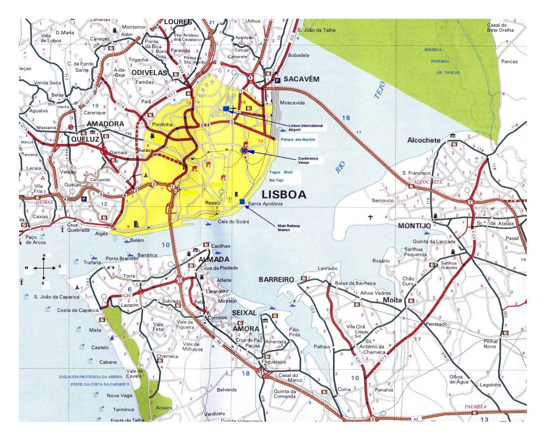 Large detailed Lisbon Metropolitan Area map