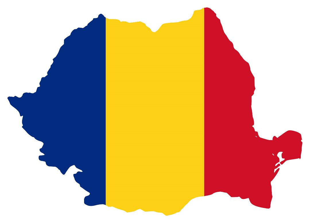 Large flag map of Romania