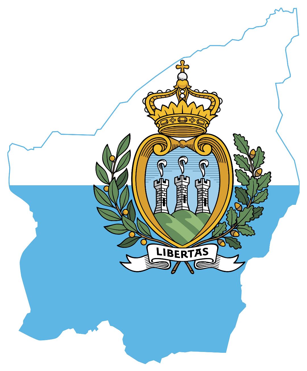 Large flag map of San Marino
