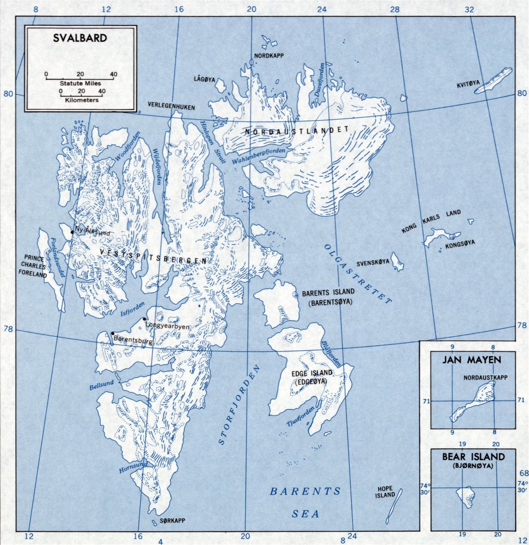Large scale map of Svalbard