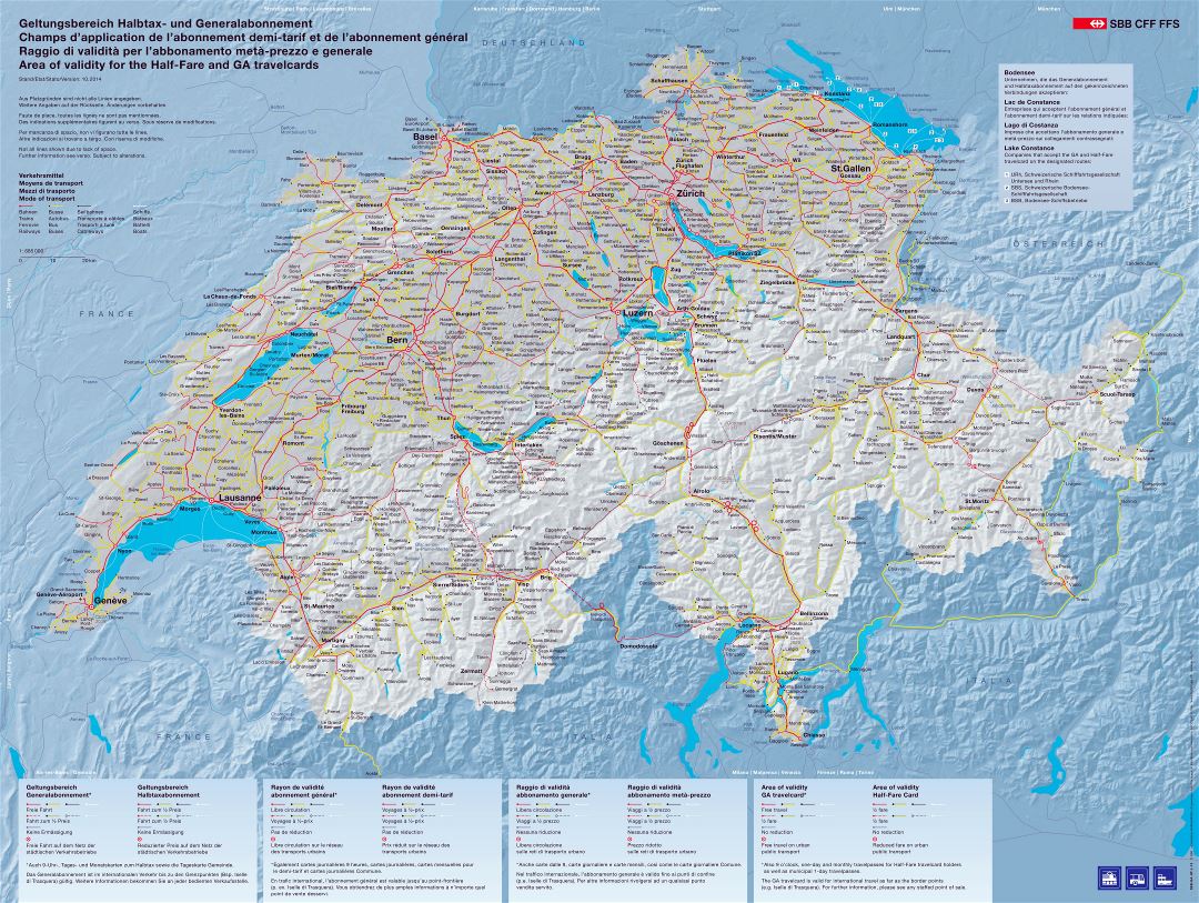 Large scale transport map of Switzerland