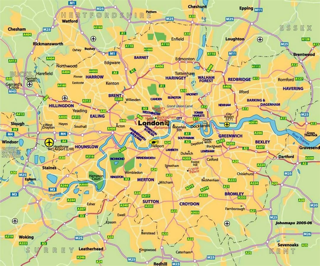 Transit map of London city