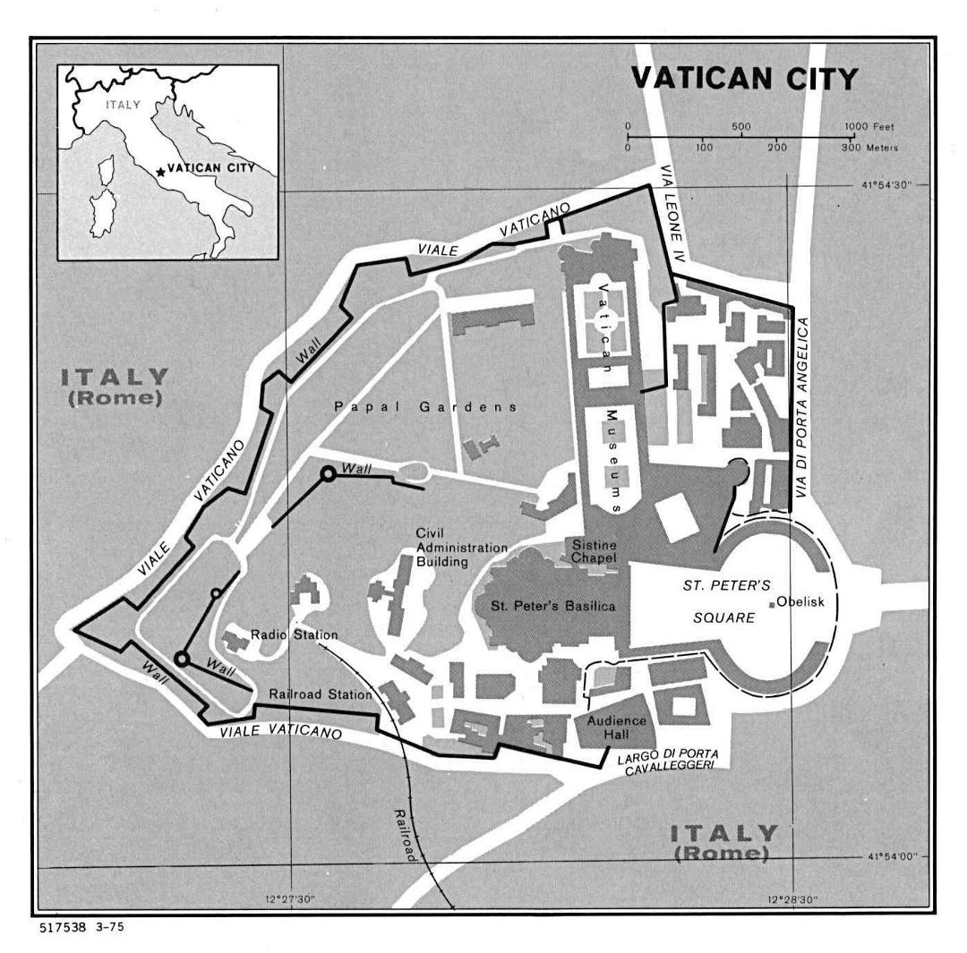 Large political map of Vatican city