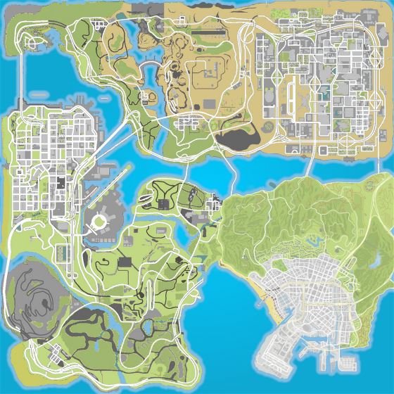 Map of GTA San Andreas