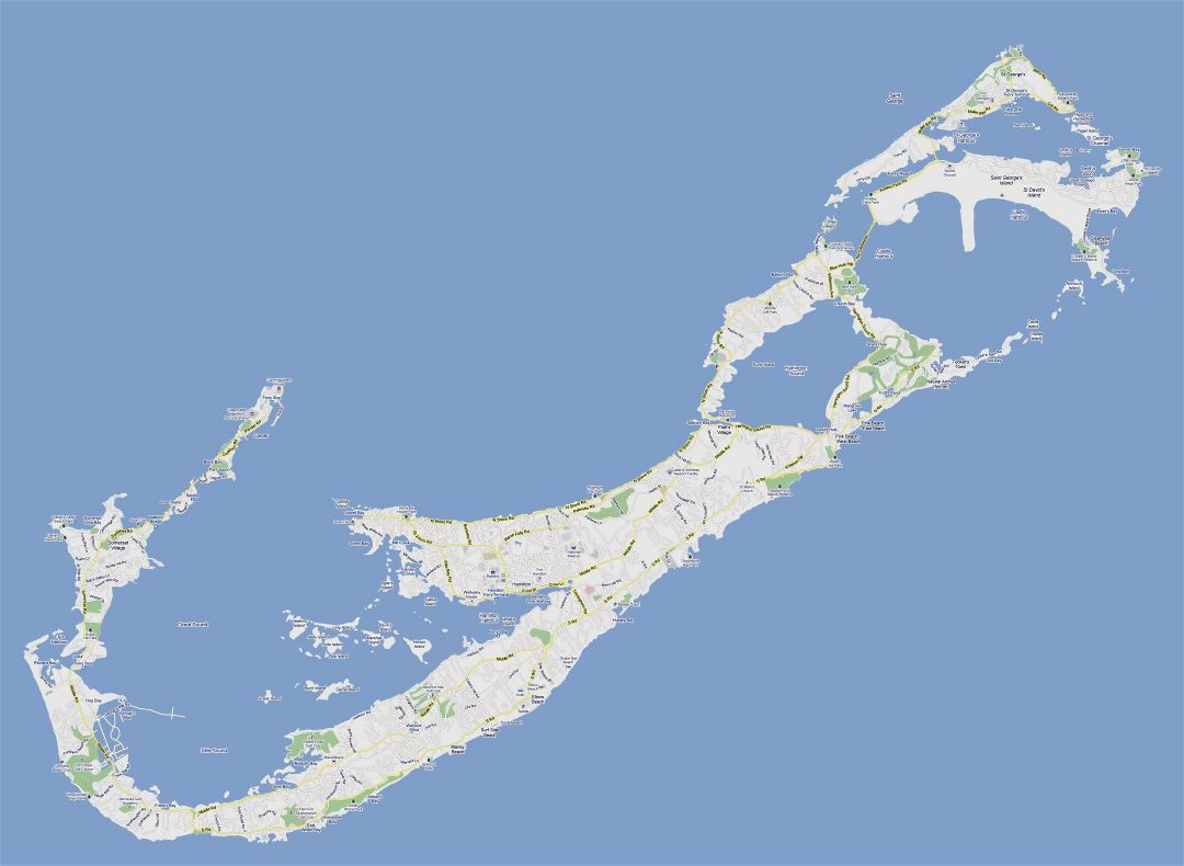 Large road map of Bermuda