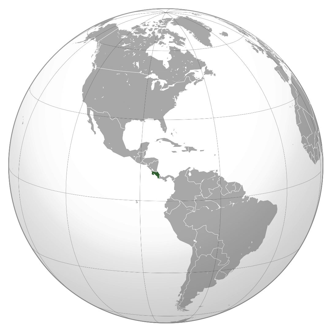 Large location map of Costa Rica