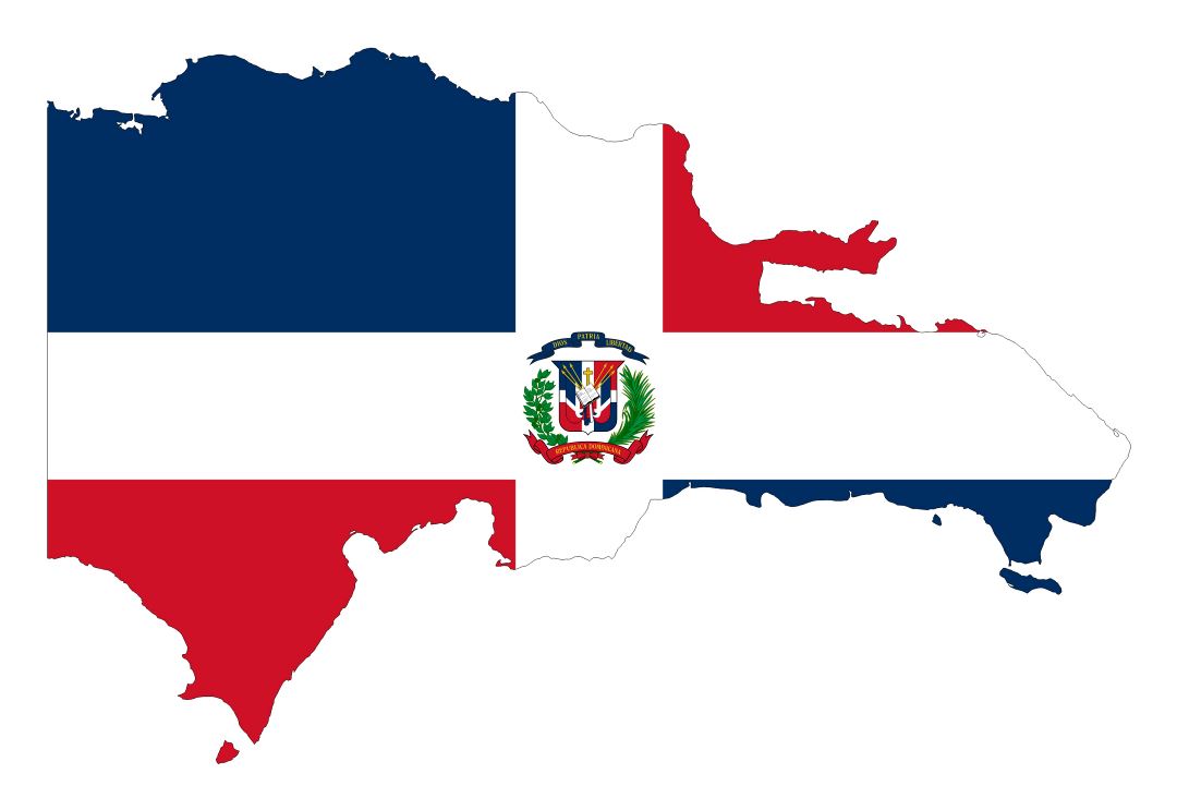 Large flag map of Dominican Republic