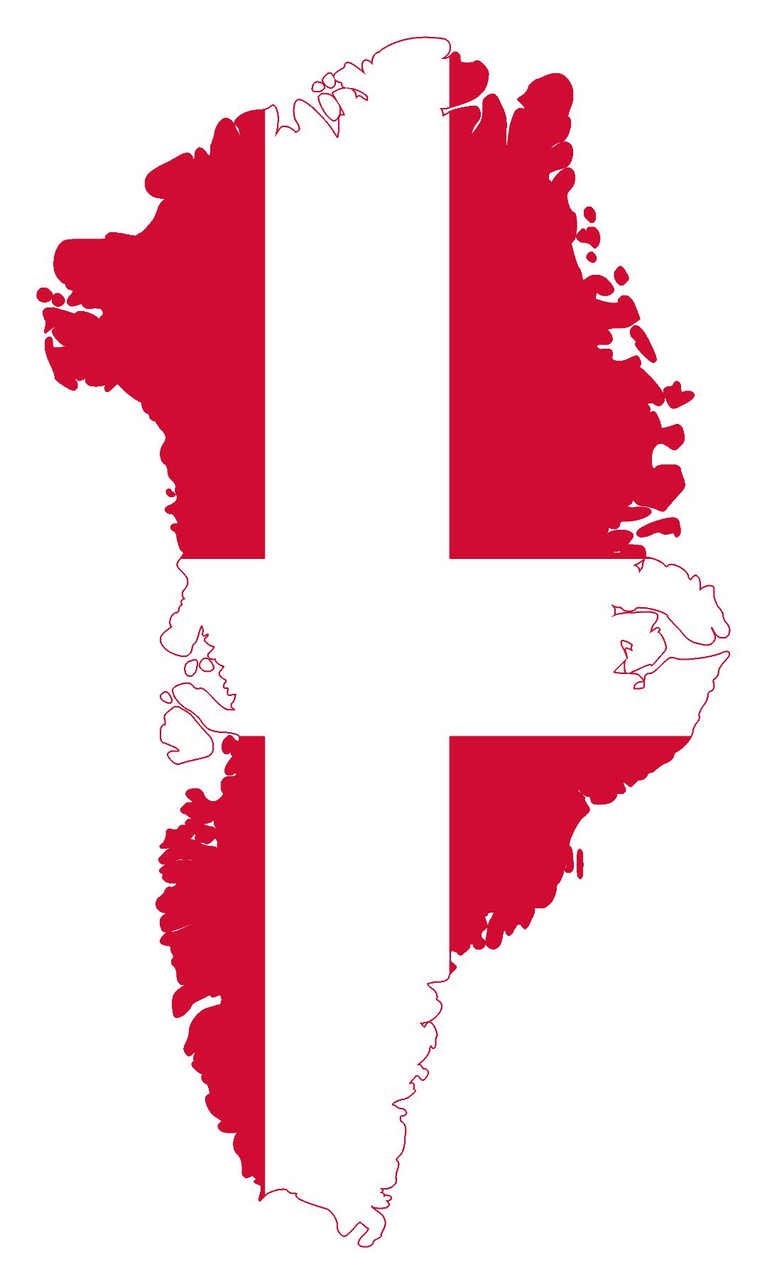 Large flag map of Greenland