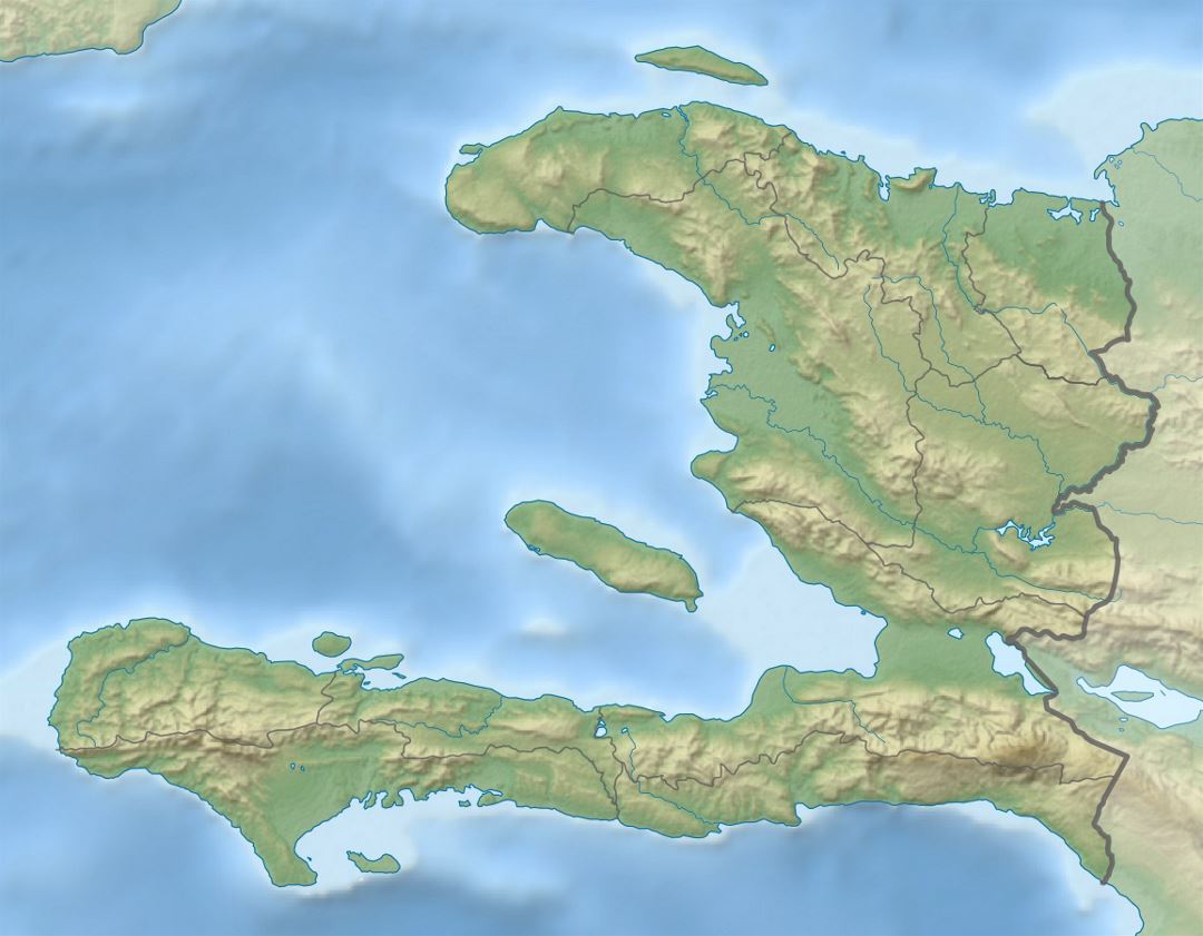 Detailed relief map of Haiti