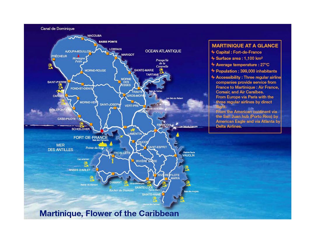 Large map of Martinique