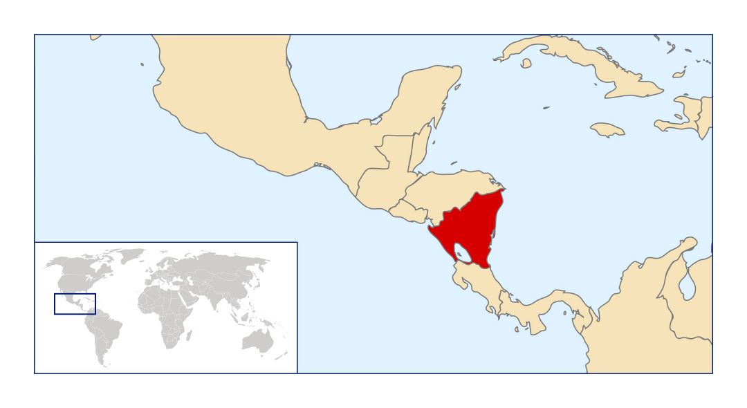 Large location map of Nicaragua